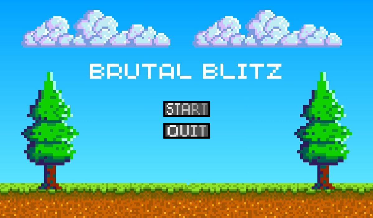 Brutal Blitz title screen with start and quit menu